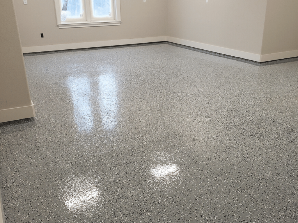 concrete epoxy flake garage floors