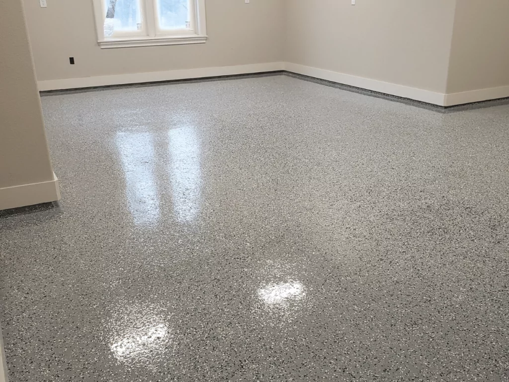 concrete epoxy flake garage floors