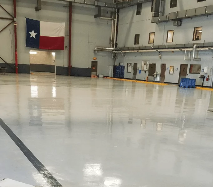 epoxy floor coating installed at american airllines dallas texas
