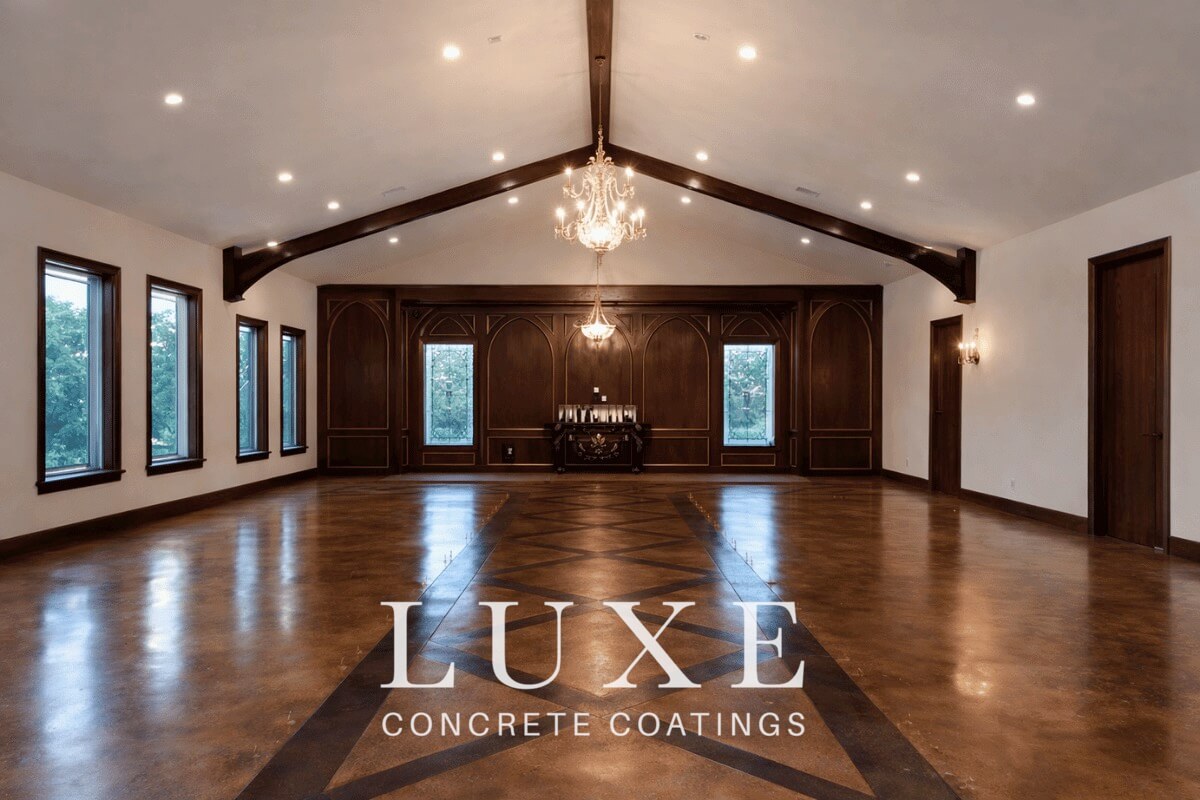 stained concrete church floors by Luxe Concrete Coatings